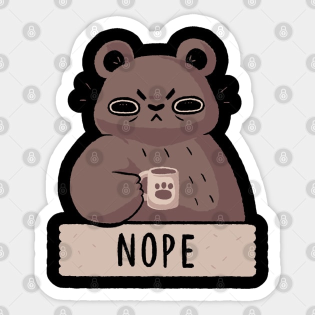 Nope Bear Sticker by xMorfina